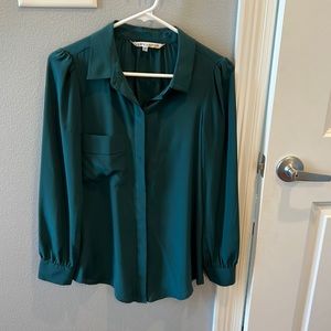 Dark green 100% silk top